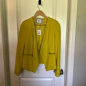 Jules & Leopold Bright Yellow Open-Front Blazer